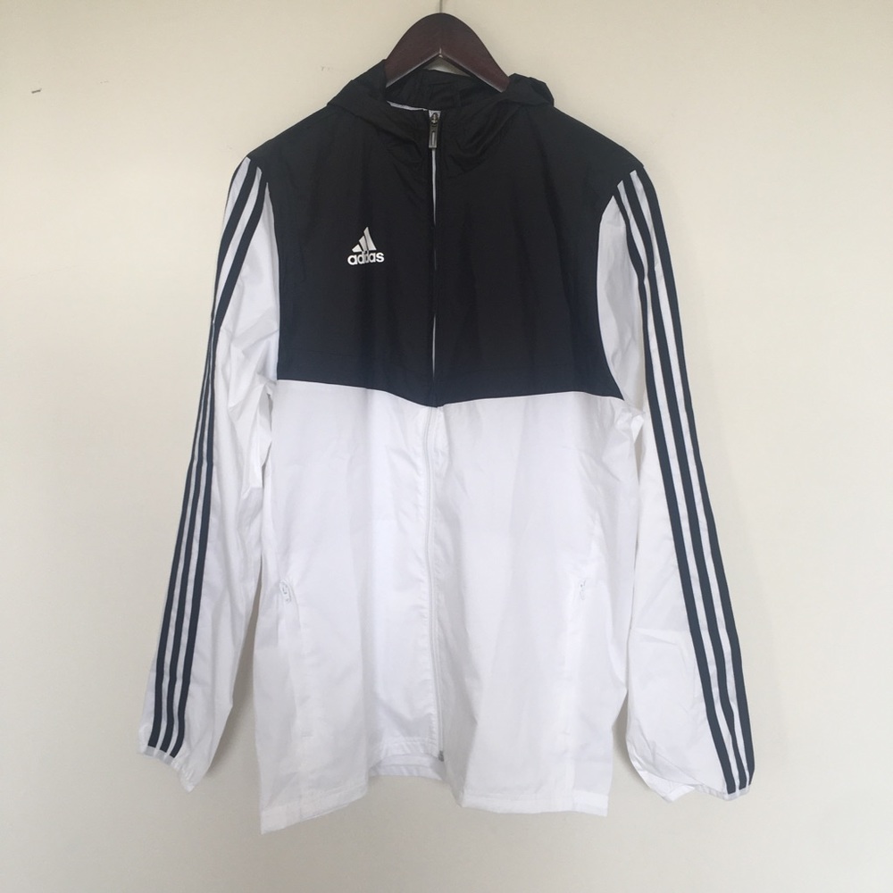 NWT. Adidas Tiro white black windbreaker